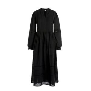 J. Crew Black Pintuck Midi Dress in Clipdot Swiss Dot Size M Modest Milkmaid NEW